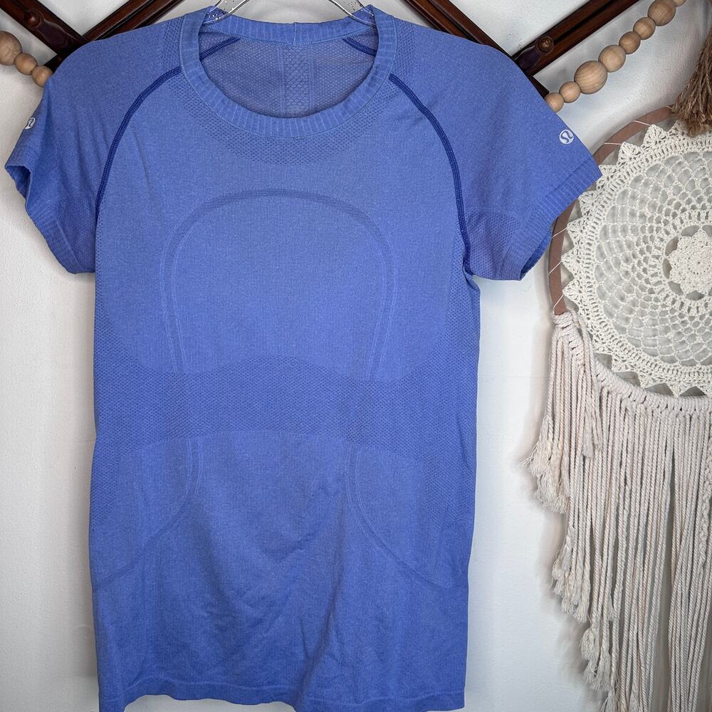 Lululemon Swiftly Tech Periwinkle Blue Athletic Top